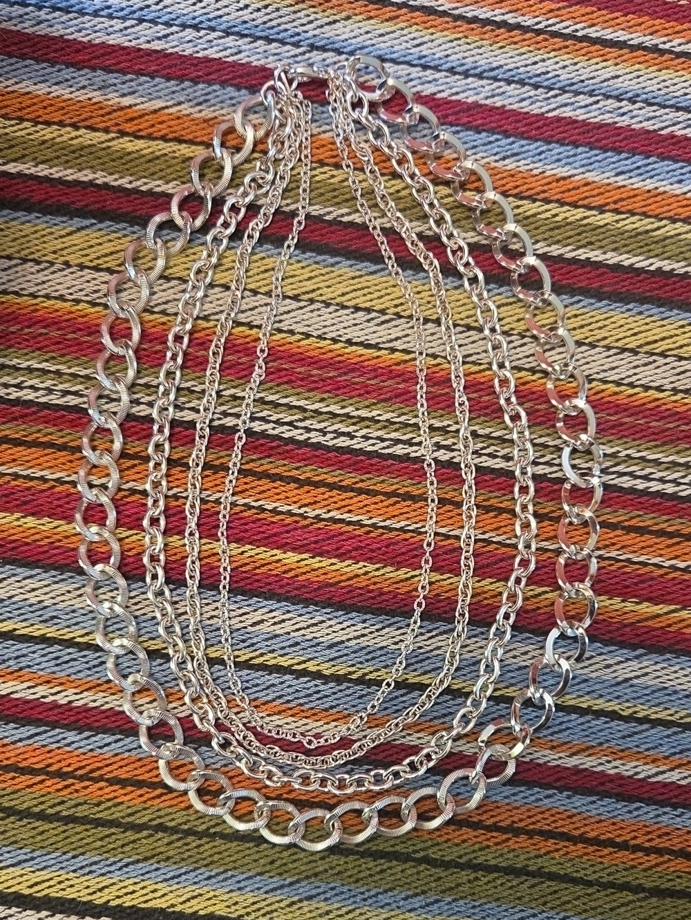 Silver 4 Strand Necklace